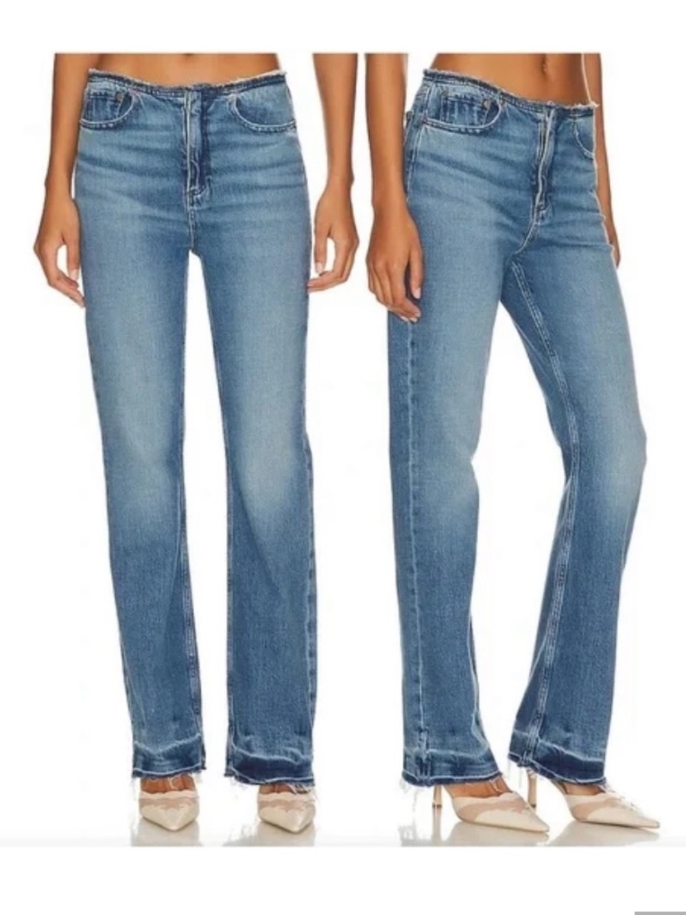 Rag & Bone Peyton Mid-Rise Bootcut Jeans Size 24 Raw Hem No Waist 28” Inseam